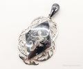 Large Vintage Siam Black Enamel Goddess Dancer Sterling Silver Pendant | Jewelry > Necklaces > Pendants | Wiccan Center