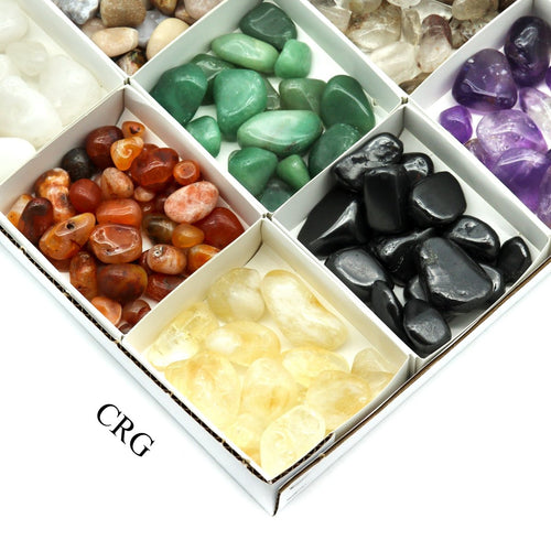 12 Stone Flat - Assorted Tumbled Gemstone / 8 oz. Lots | Mix Gemstones | Wiccan Center