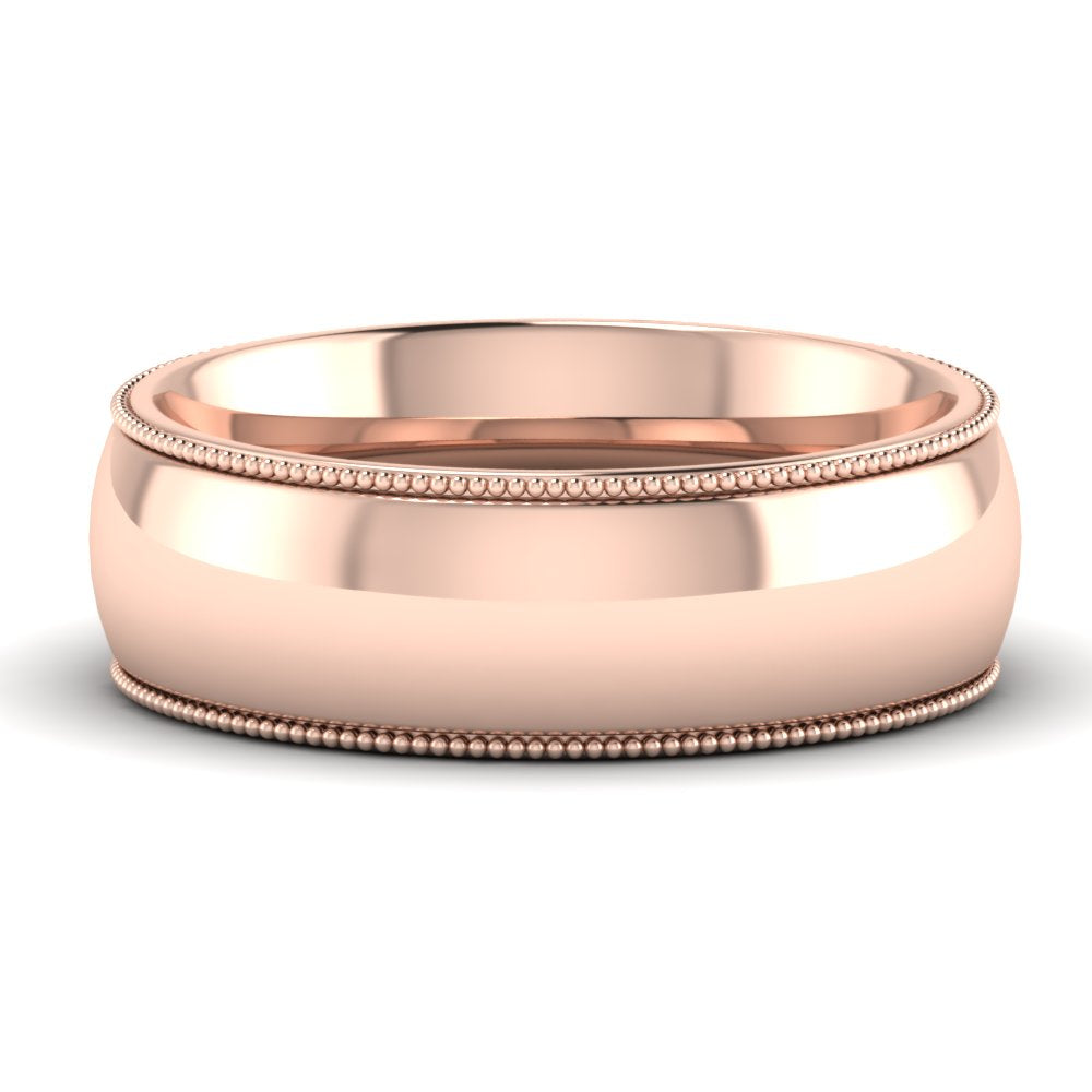 4 mm Comfort Fit Wedding Band Milgrain Edge