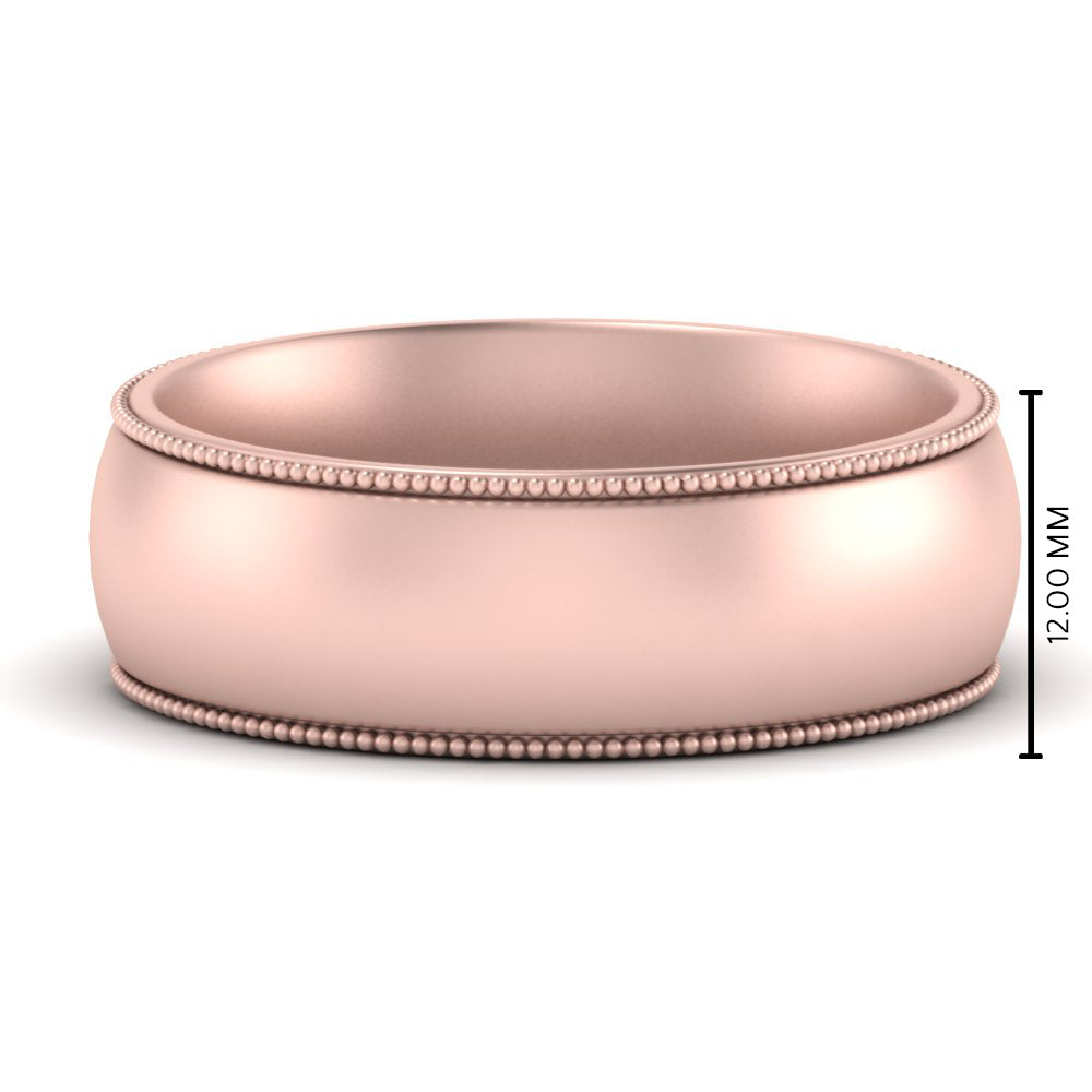 4 mm Milgrain Comfort Fit Mens Wedding Band