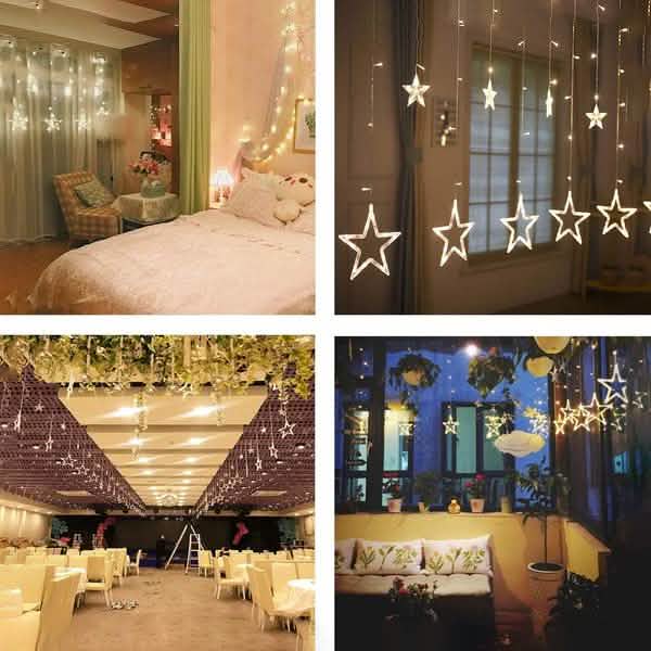 12 Stars 138 LED Curtain String Lights | String & Fairy Lights | Wiccan Center