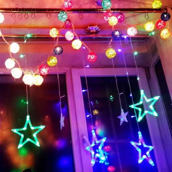 12 Stars 138 LED Curtain String Lights | String & Fairy Lights | Wiccan Center