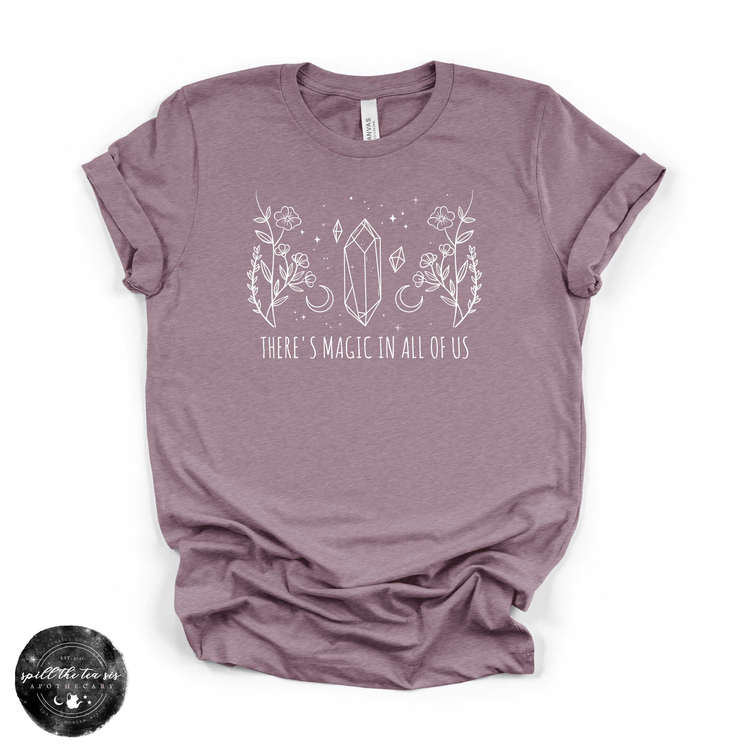 There’s Magic in All of Us Tee (WHITE DESIGN) | Inspirational Graphic T-Shirt | | Wiccan Center