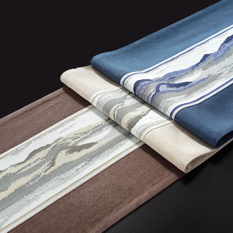 Chinese Style Table Runner Solid Linen Cotton Cover Waterproof
