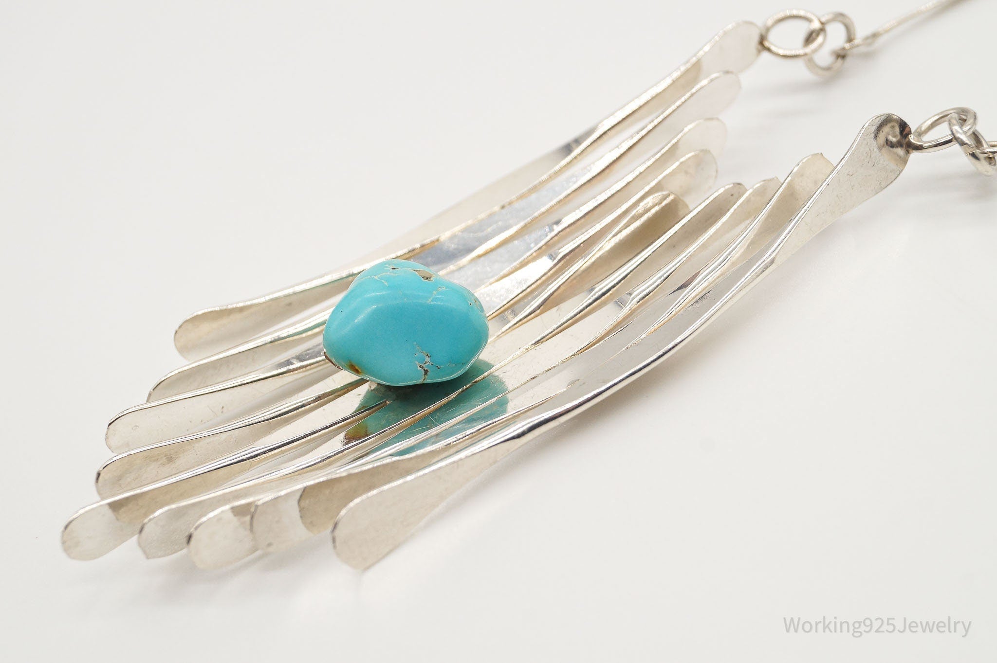 Vintage Turquoise Modernist Silver Necklace | Jewelry > Necklaces > Pendants | Wiccan Center