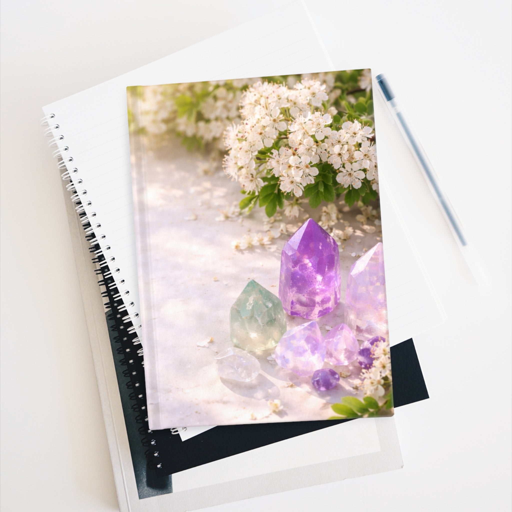 Hawthorn Crystal Garden Journal — Ruled Notebook for Meditation, Gratitude & Spiritual Notes | Paper products | Wiccan Center