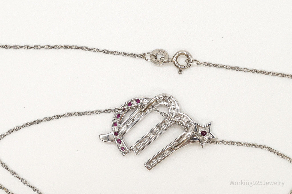 Ruby Cubic Zirconia Scorpio Sterling Silver Necklace | Jewelry > Necklaces > Pendants | Wiccan Center