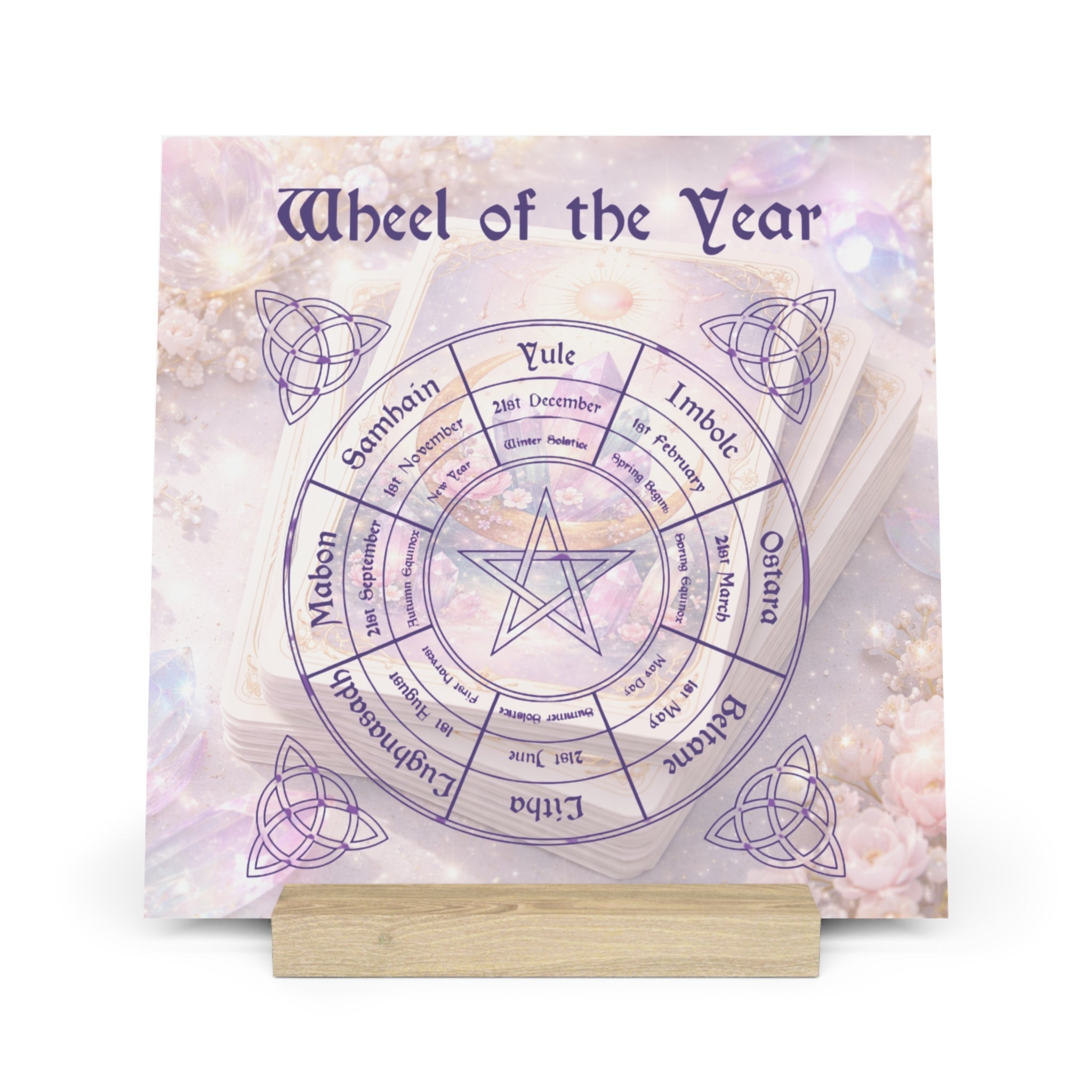Wheel of the Year Tarot Board with Stand — Pagan/Wiccan Seasonal Calendar Display | Home Decor | Wiccan Center