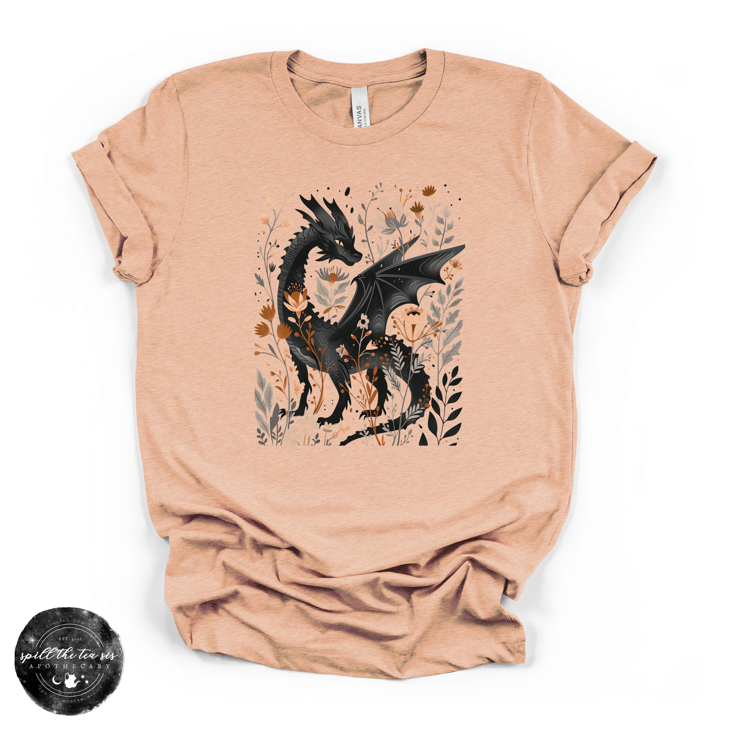 Black Dragon Tee | Mystical Dragon Graphic Shirt
