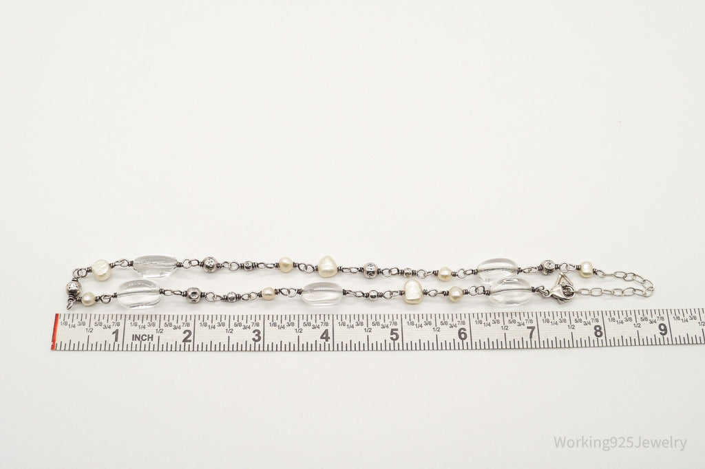 Vintage Retired Silpada Pearl Crystal Quartz Sterling Silver Necklace | Jewelry > Necklaces > Pendants | Wiccan Center