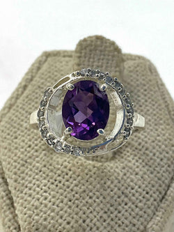 Sterling Silver Amethyst Eye Ring – Size 7– Calm, Intuition & Spiritual Protection | Rings | Wiccan Center