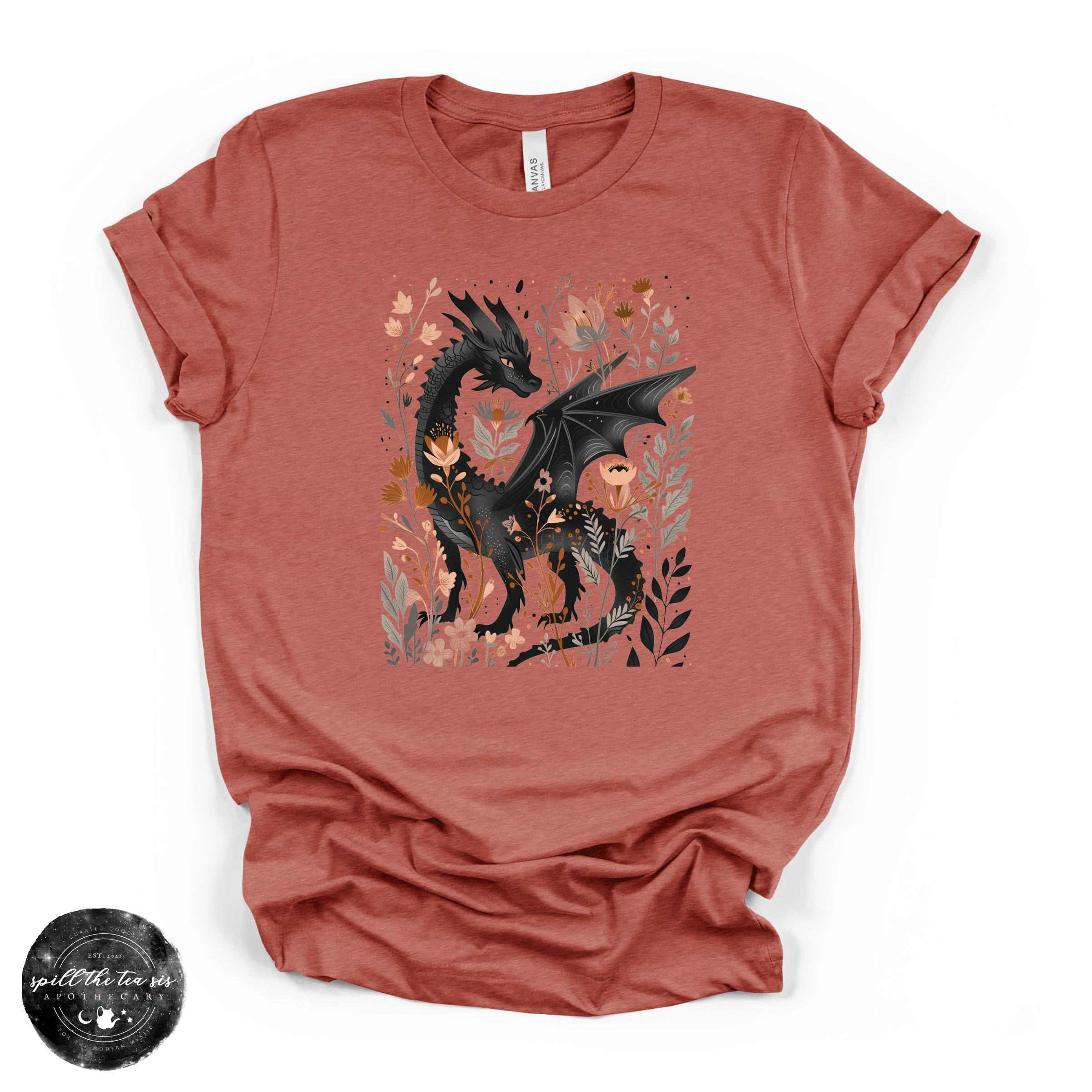 Black Dragon Tee | Mystical Dragon Graphic Shirt | | Wiccan Center