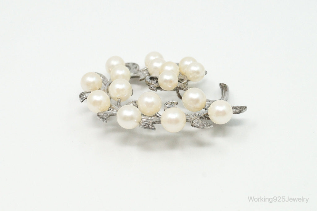 Large Antique Faux Pearl Sterling Silver Brooch Pin | Jewelry > Brooches, Pins & Clips | Wiccan Center