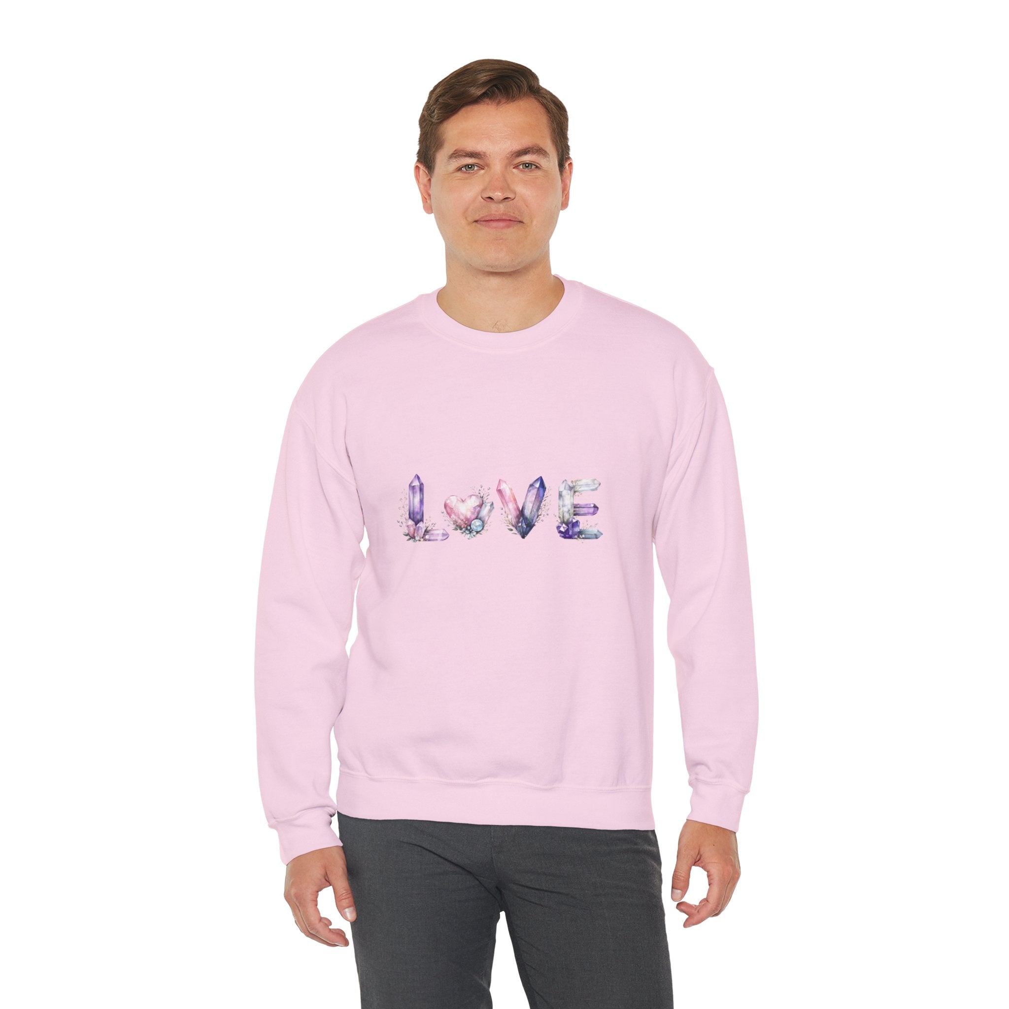 LOVE Crystal Letter Design | Sweatshirt | Wiccan Center