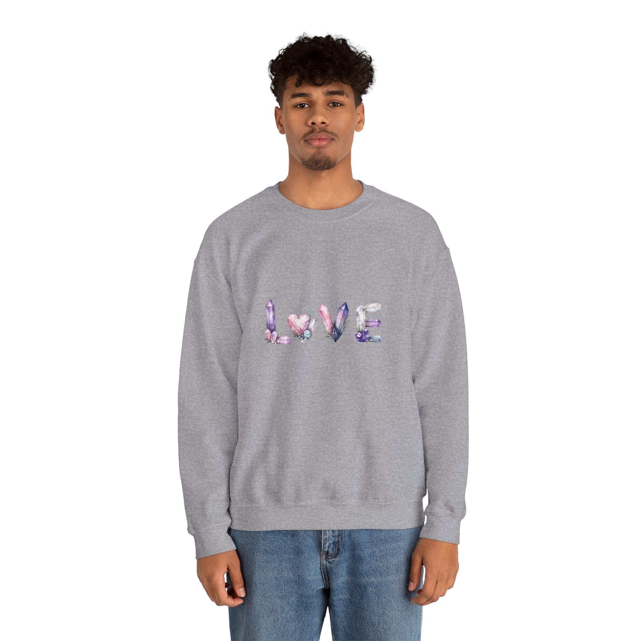 LOVE Crystal Letter Design | Sweatshirt | Wiccan Center