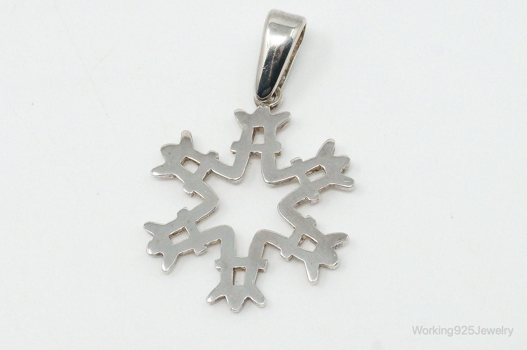 Large Vintage Mexico Snowflake Sterling Silver Pendant | Jewelry > Necklaces > Pendants | Wiccan Center