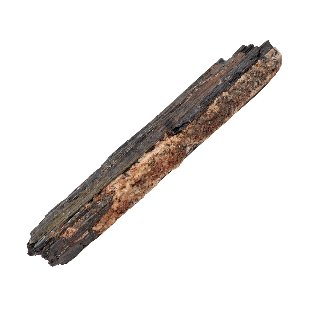Black Tourmaline Specimen - White and Iron Pegmatite Embedded into the Solid Crystal | Crystals & Minerals > Specimens | Wiccan Center