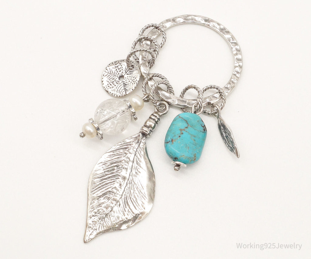 Designer Silpada Leaves Turquoise Quartz Charms Sterling Silver Pendant | Jewelry > Necklaces > Pendants | Wiccan Center