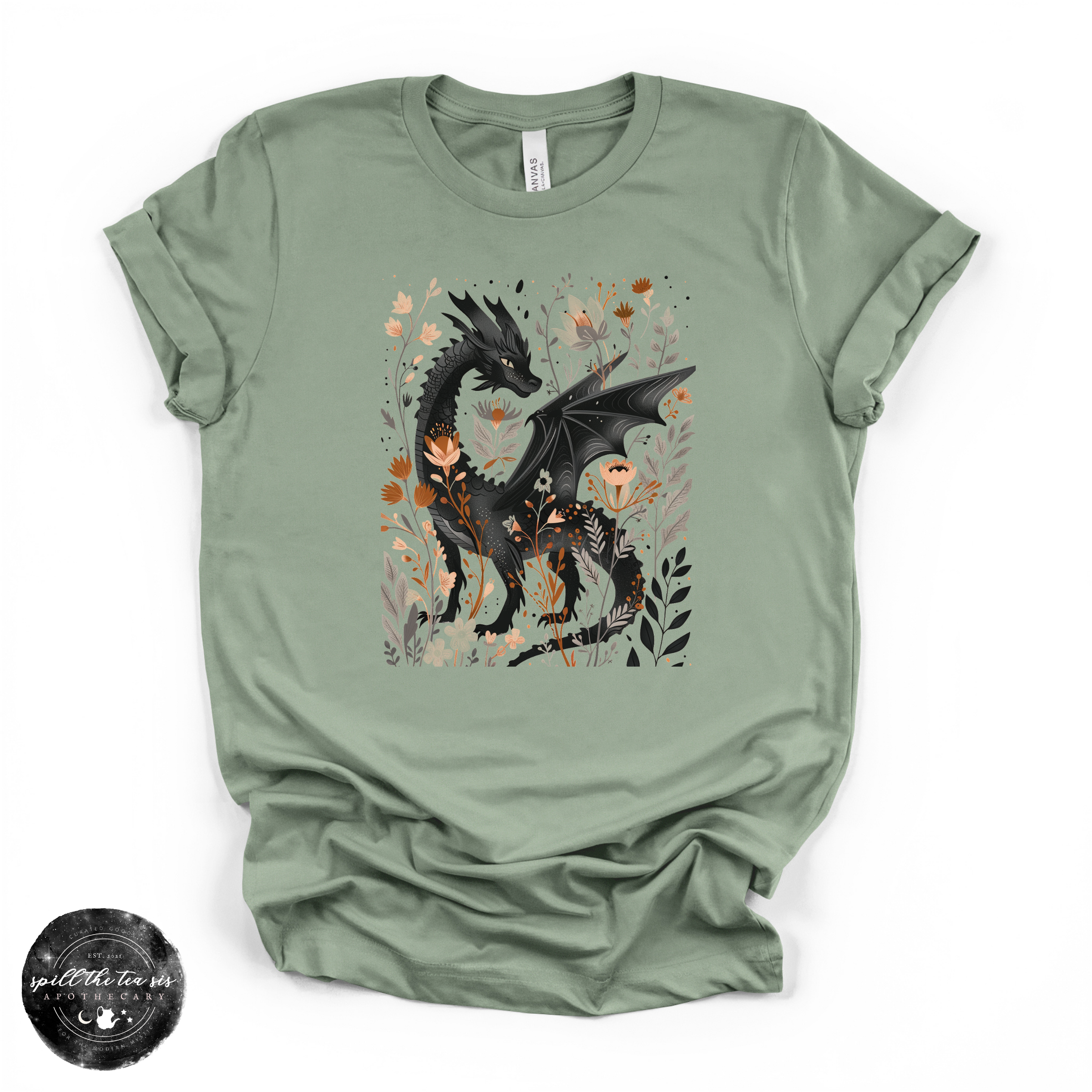 Black Dragon Tee | Mystical Dragon Graphic Shirt | | Wiccan Center