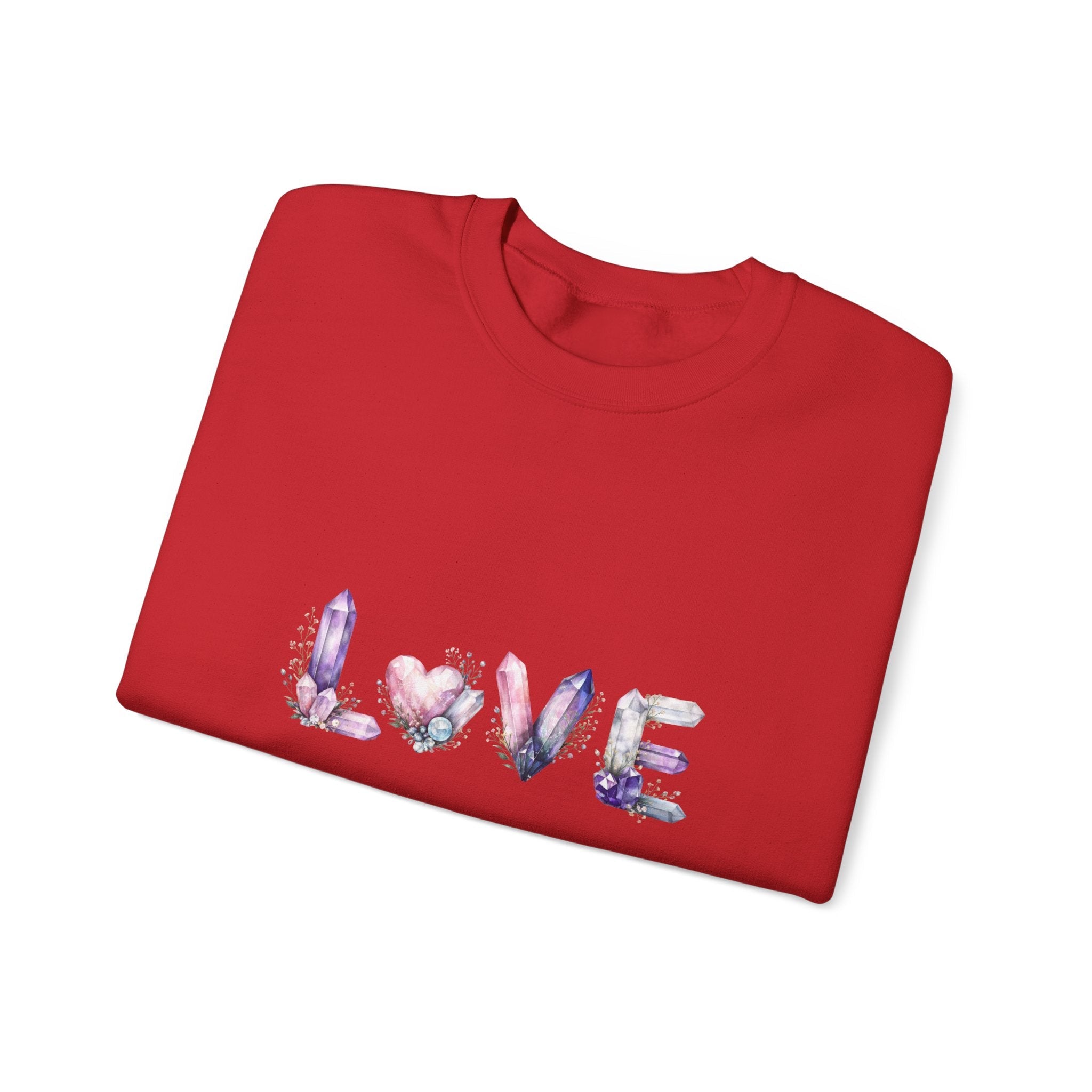 LOVE Crystal Letter Design | Sweatshirt | Wiccan Center