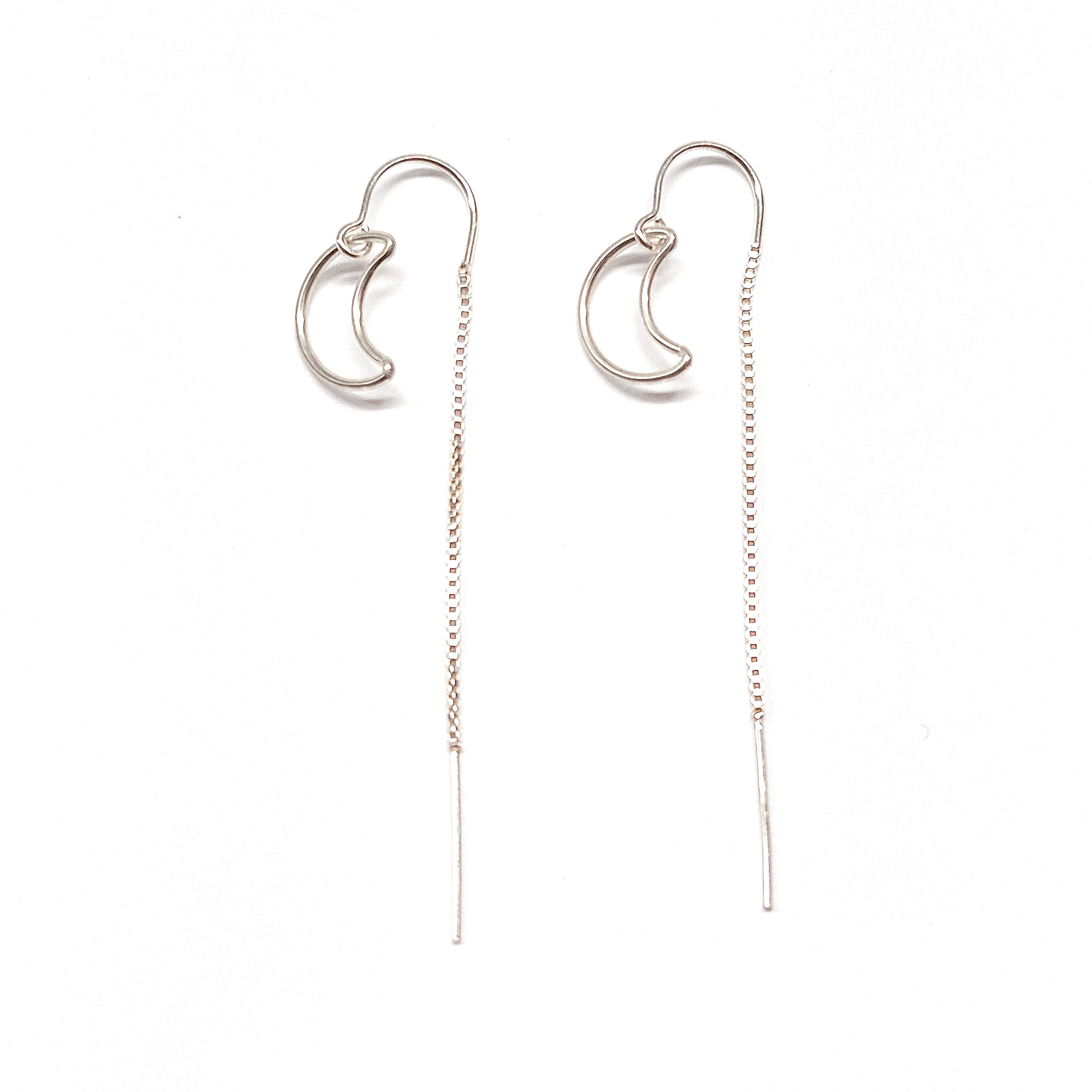 Crescent Moon thread earrings