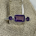 Sterling Silver Rectangular Amethyst Ring – Size 5 – Calm, Intuition & Spiritual Protection | Rings | Wiccan Center