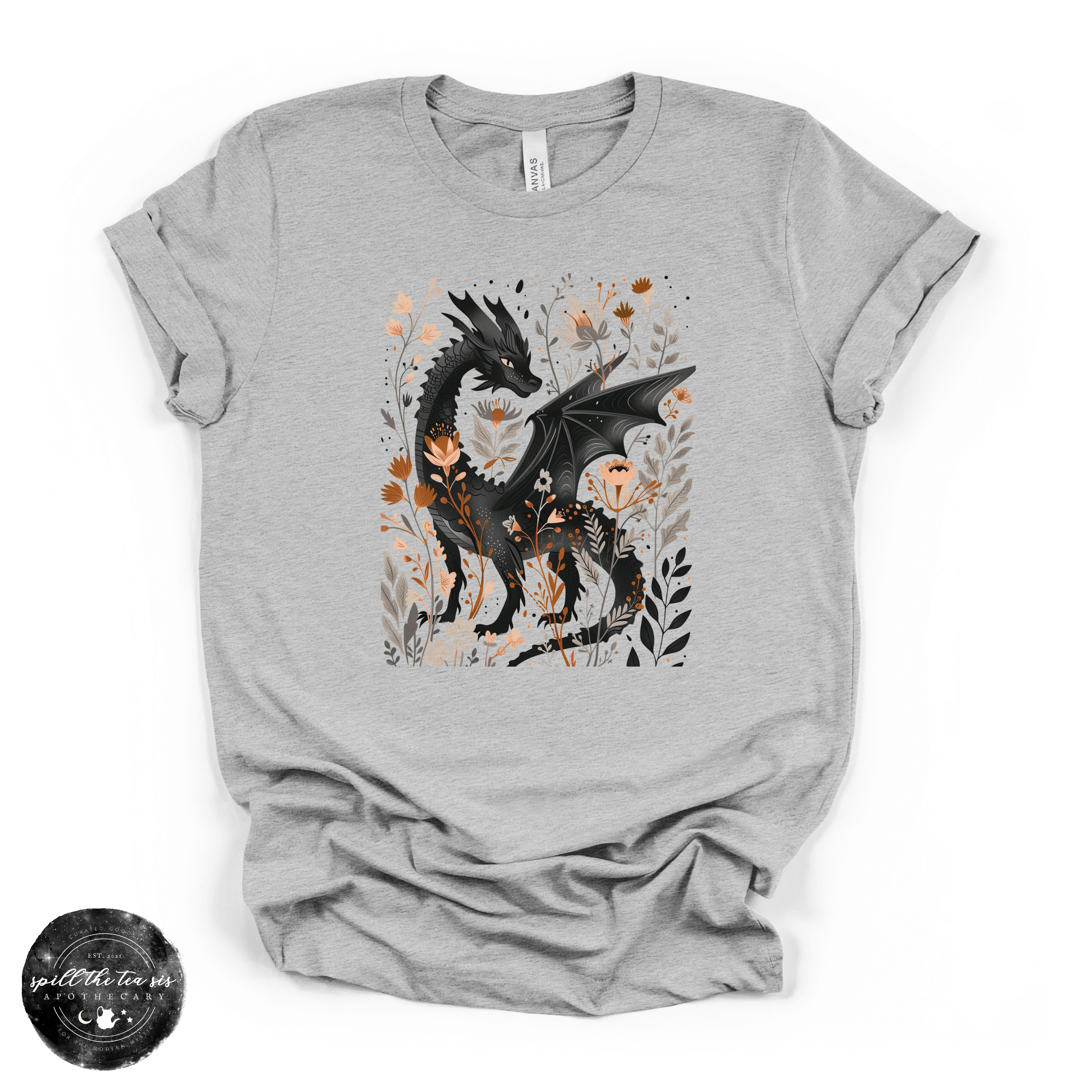 Black Dragon Tee | Mystical Dragon Graphic Shirt | | Wiccan Center