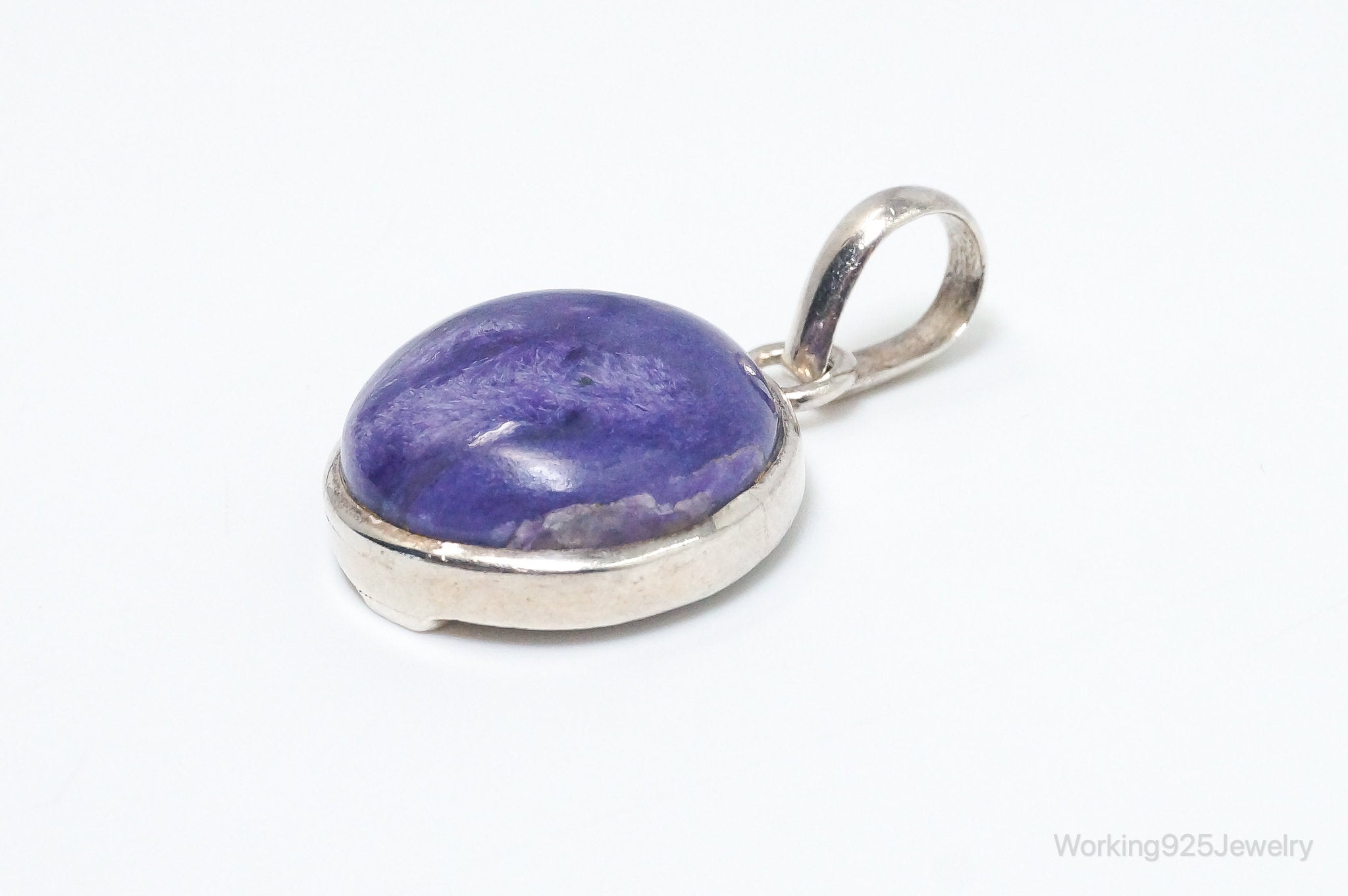 Vintage Large Purple Gemstone Sterling Silver Necklace Pendant | Jewelry > Necklaces > Pendants | Wiccan Center