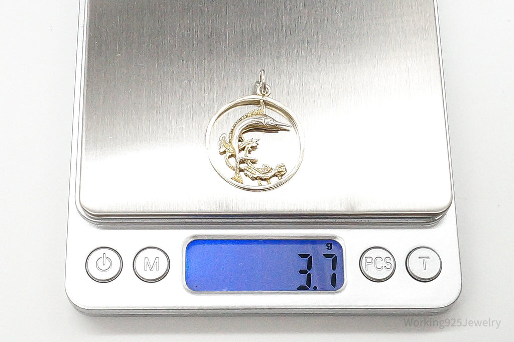 Vintage Large SwordFish Fisherman Sterling Silver Pendant | Jewelry > Necklaces > Pendants | Wiccan Center