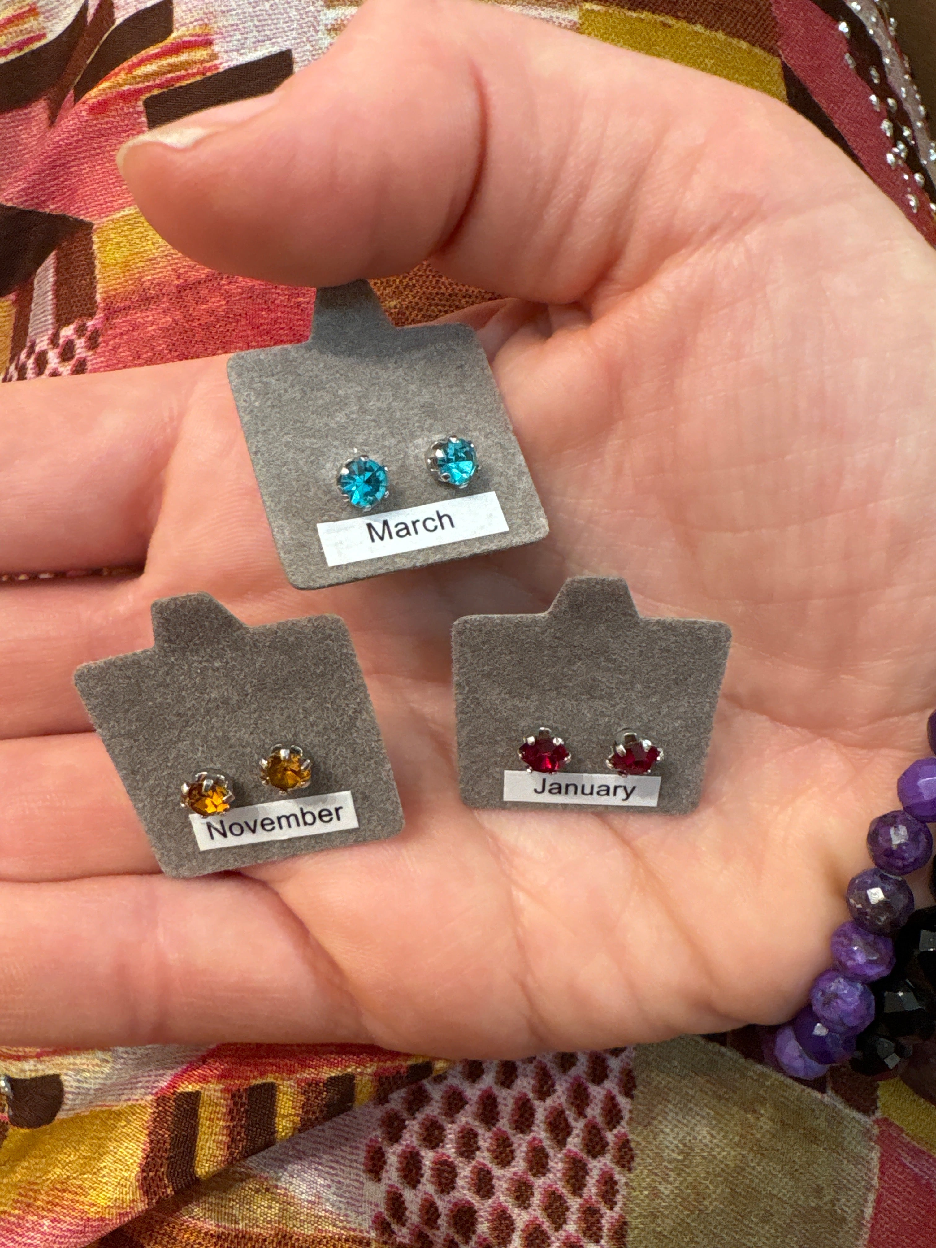 Birthstone earring set sterling silver dipped | Accessories | Wiccan Center