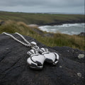 Croi Double Heart Irish Claddagh Necklace in Sterling Silver | Pendant | Wiccan Center