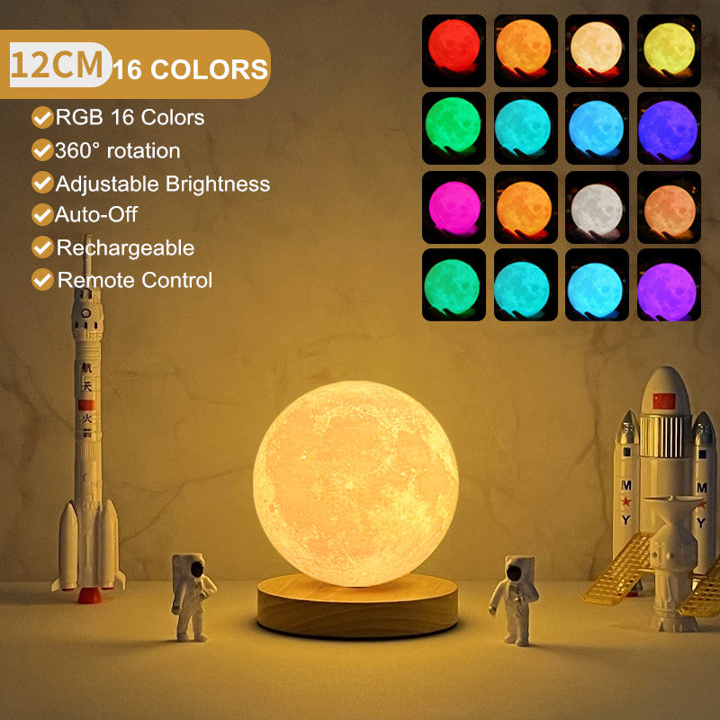 Creative 3D Magnetic Floating Levitating Moon Lamp Touch Control 3 Color Moon Light Lunar Night Light For Home Office Room Decor | 0 | Wiccan Center