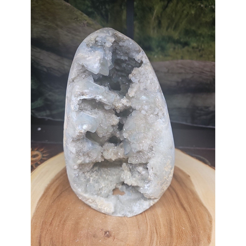 Large Baby Blue Celestite Geode Cluster — 13.6 lbs, 8 inches, Brazil | CrystalCloud Company | Geodes & Clusters | Wiccan Center