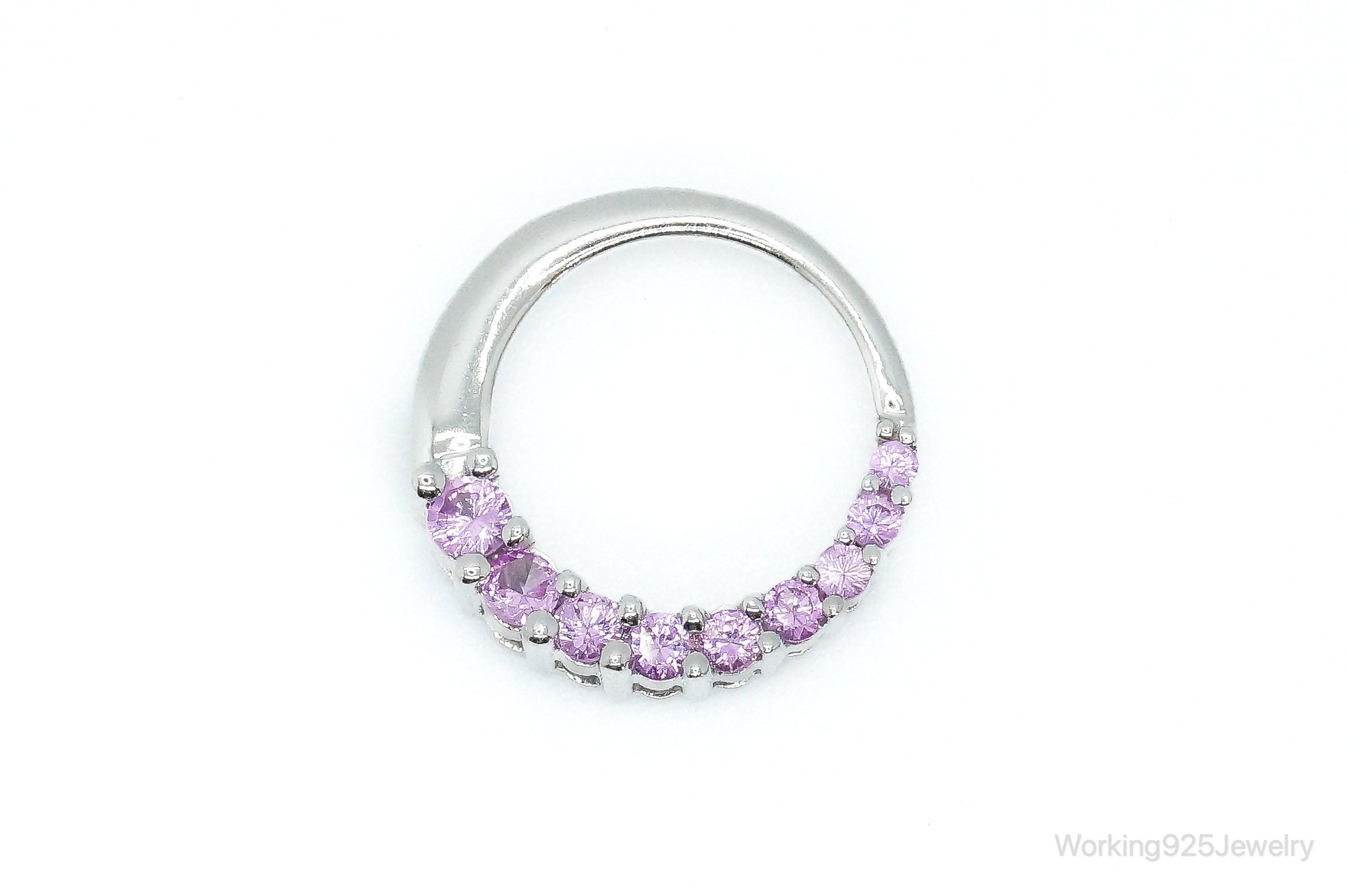 10K White Gold Pink Sapphire Sterling Silver Necklace Pendant | Jewelry > Necklaces > Pendants | Wiccan Center