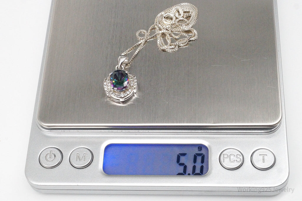 Mystic Topaz Cubic Zirconia Sterling Silver Necklace | Jewelry > Necklaces | Wiccan Center