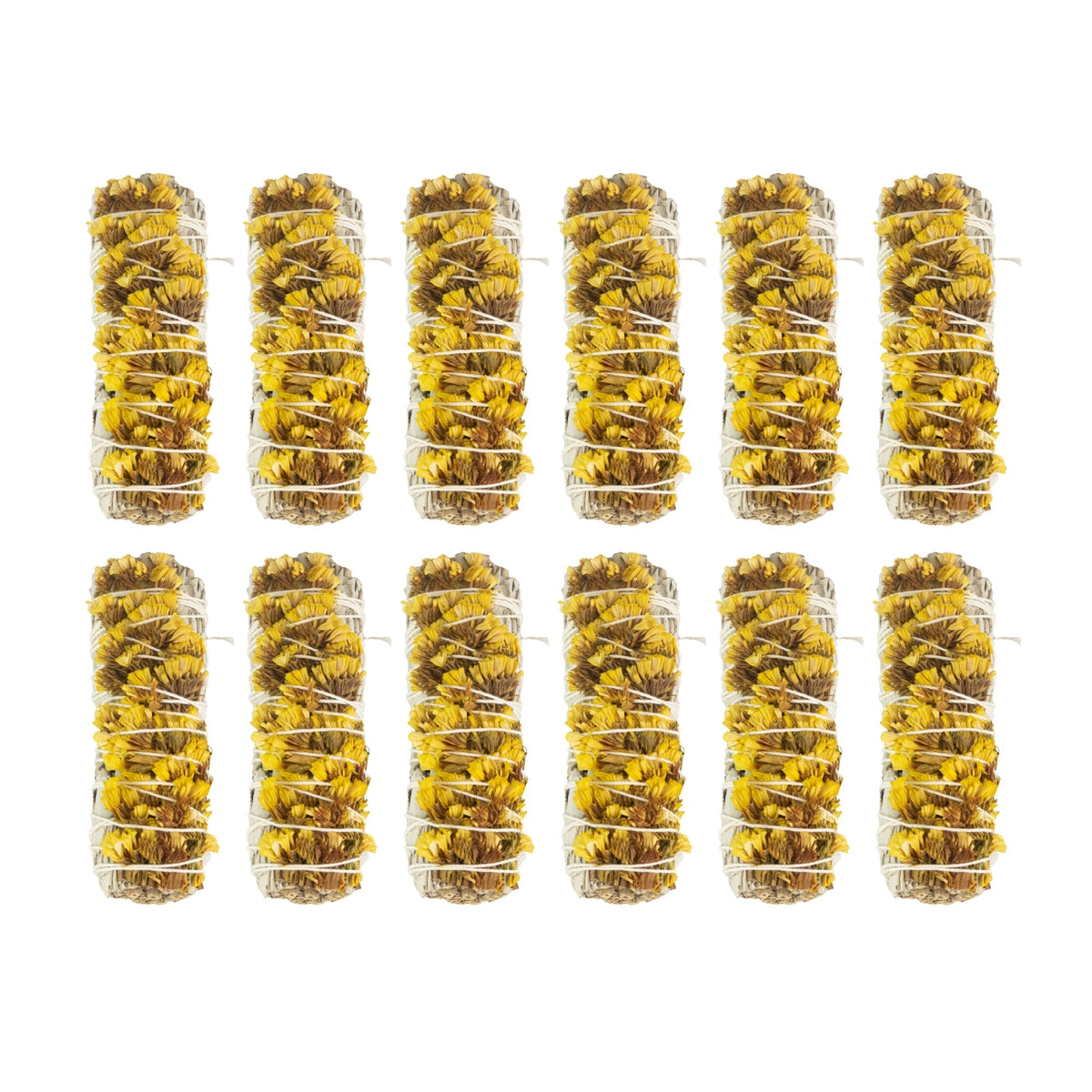 Sage with Yellow Sinuata Smudge Stick | Smudging | Wiccan Center
