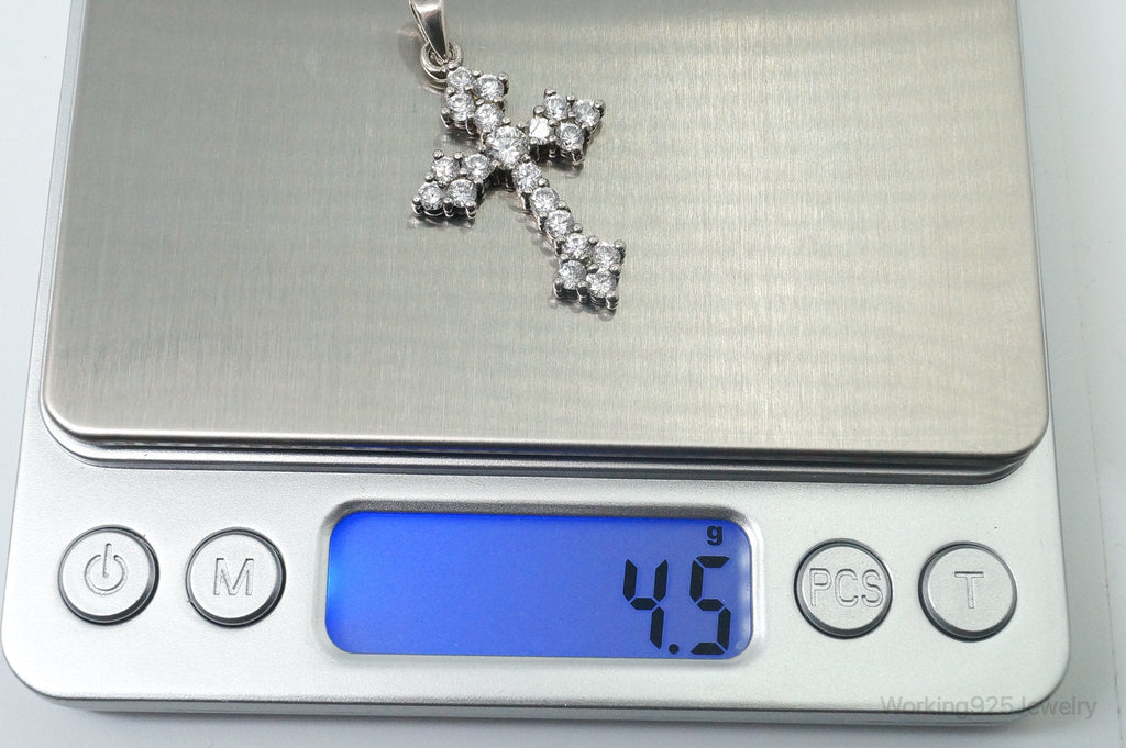 Vintage Cubic Zirconia Cross Sterling Silver Necklace Pendant | Jewelry > Necklaces > Pendants | Wiccan Center
