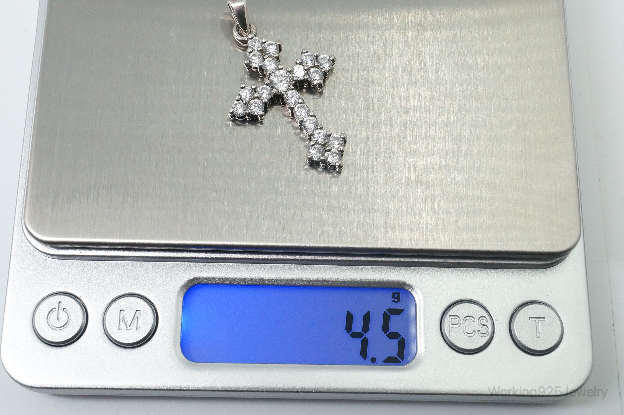 Vintage Cubic Zirconia Cross Sterling Silver Necklace Pendant | Jewelry > Necklaces > Pendants | Wiccan Center