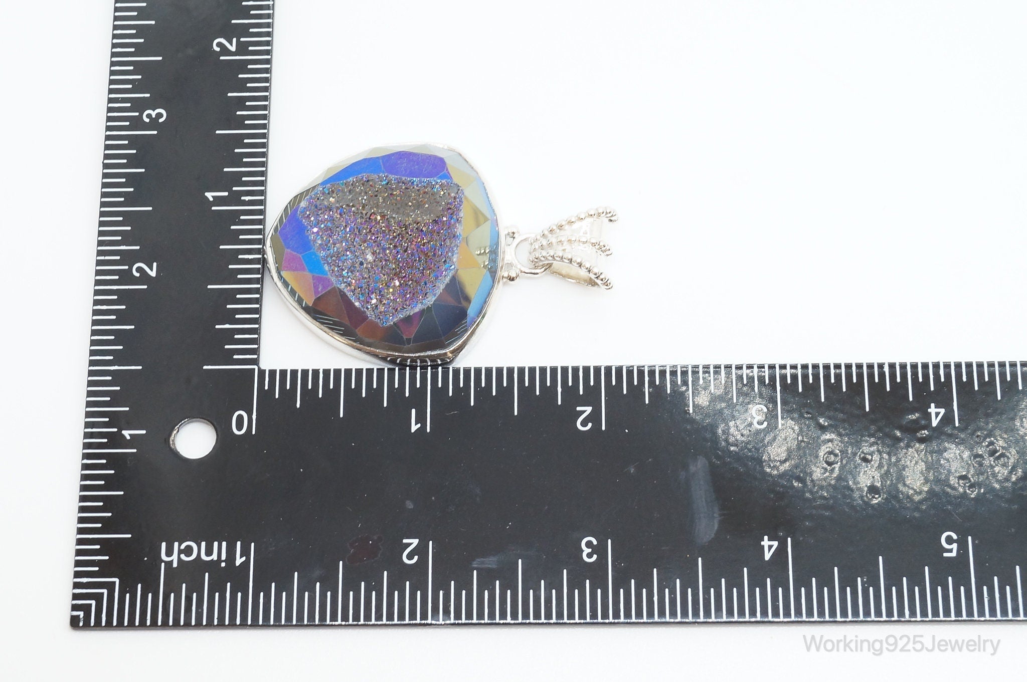 Vintage Large Druzy Quartz Sterling Silver Necklace Pendant | Jewelry > Necklaces > Pendants | Wiccan Center