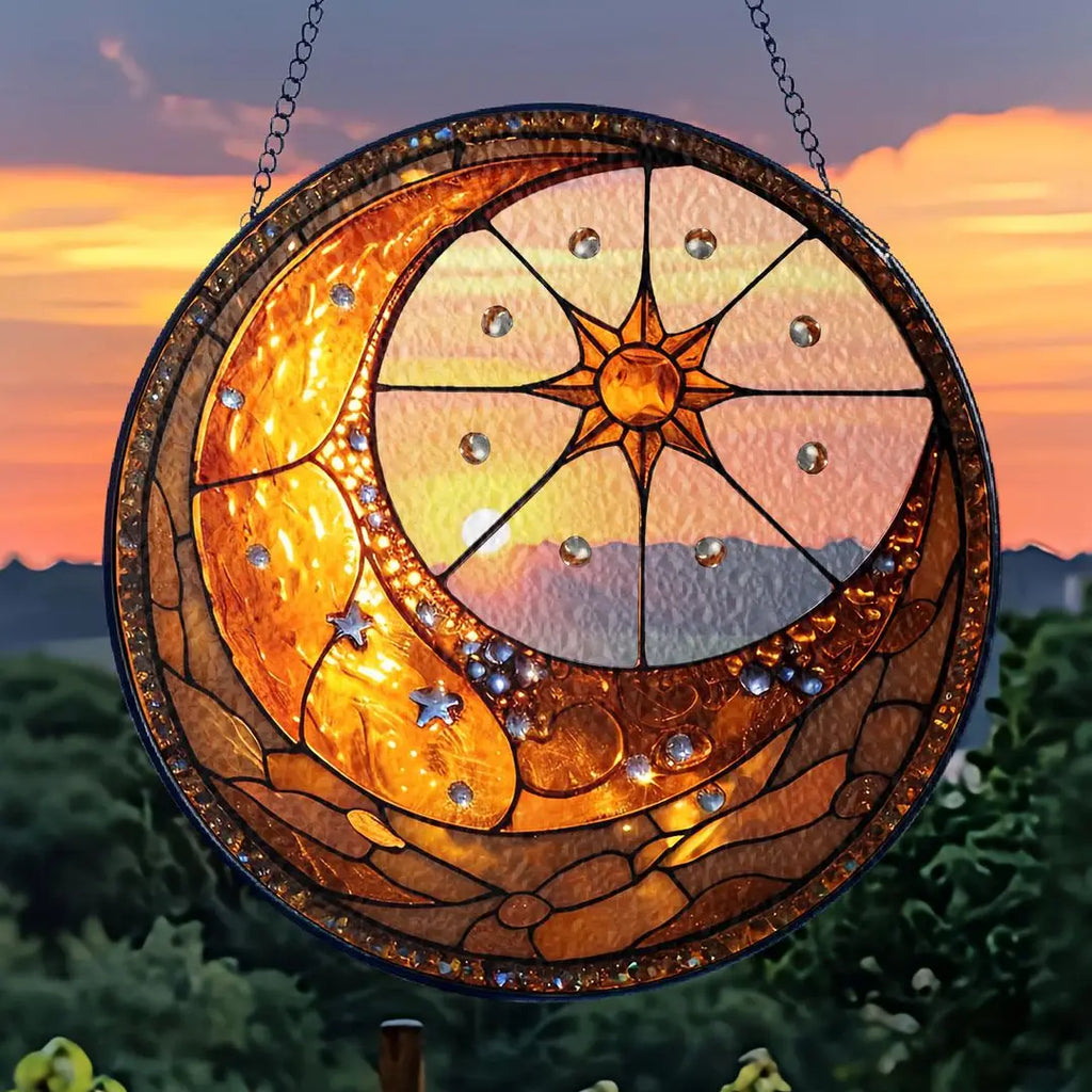 Crescent Moon & Sun Suncatcher | Gifts | Wiccan Center