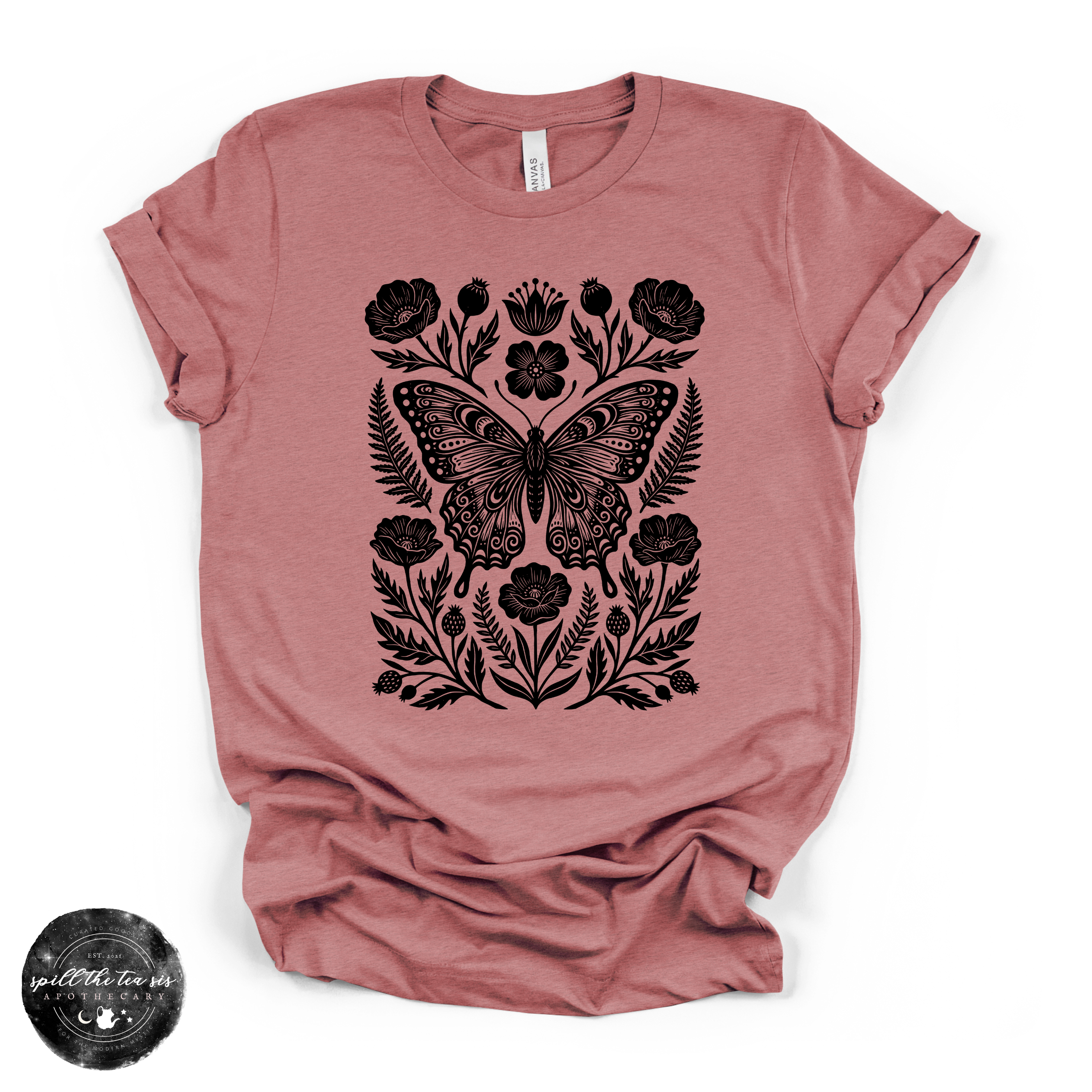 Black Butterfly Moth Fall Tee | Gothic Autumn Graphic T-Shirt
