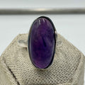 Sterling Silver Oval Wave Amethyst Ring – Size 8 – Calm, Intuition & Spiritual Protection | Rings | Wiccan Center