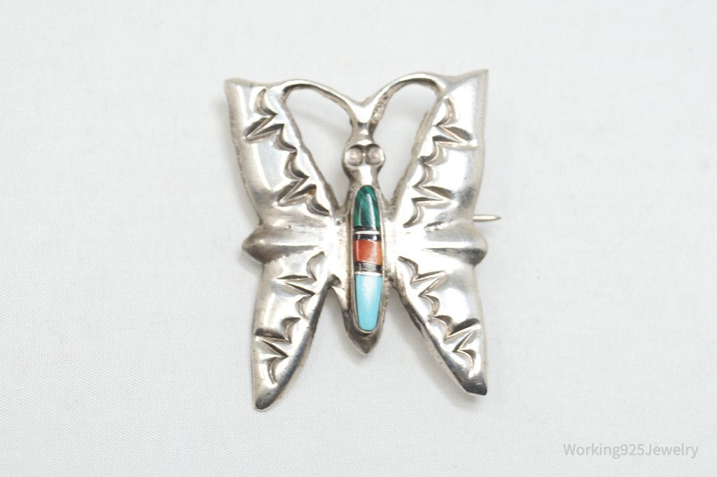 Vintage Native American Wilbur Musket Jr Navajo Sterling Silver Brooch Pendant | Jewelry > Necklaces > Pendants | Wiccan Center
