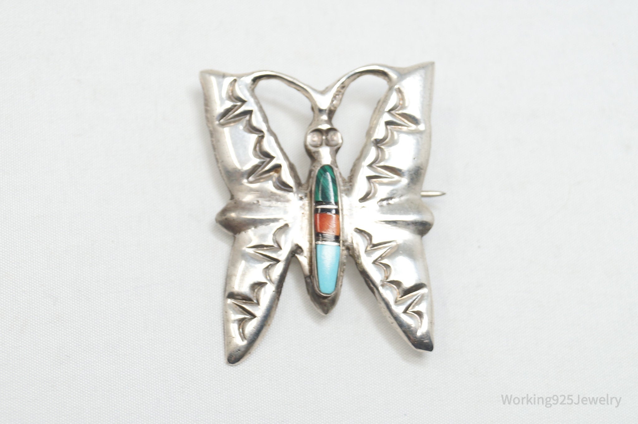 Vintage Native American Wilbur Musket Jr Navajo Sterling Silver Brooch Pendant | Jewelry > Necklaces > Pendants | Wiccan Center