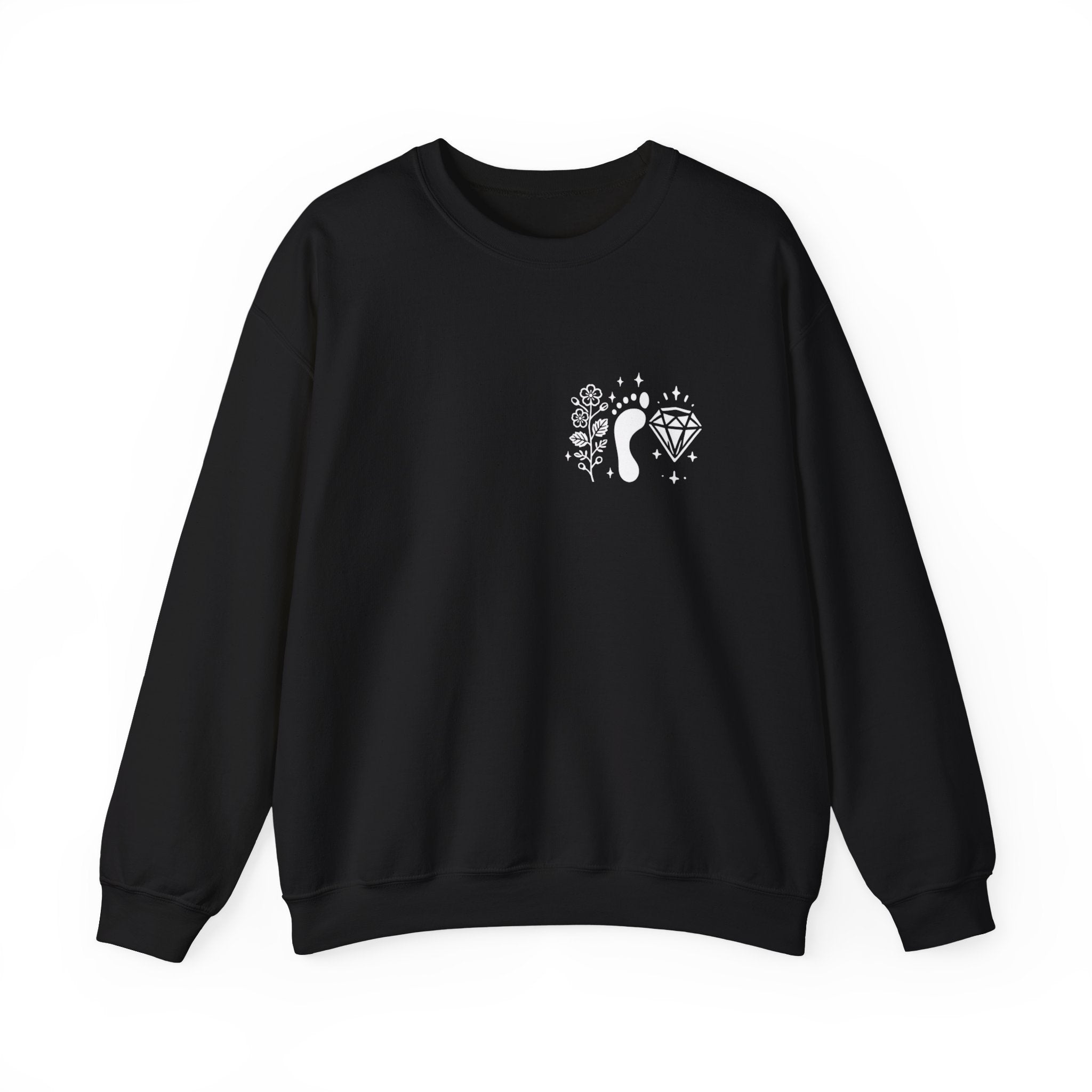 Inspirational Hawthorne Crystal Crew Neck Sweatshirt — Logo Design | Sweatshirt | Wiccan Center
