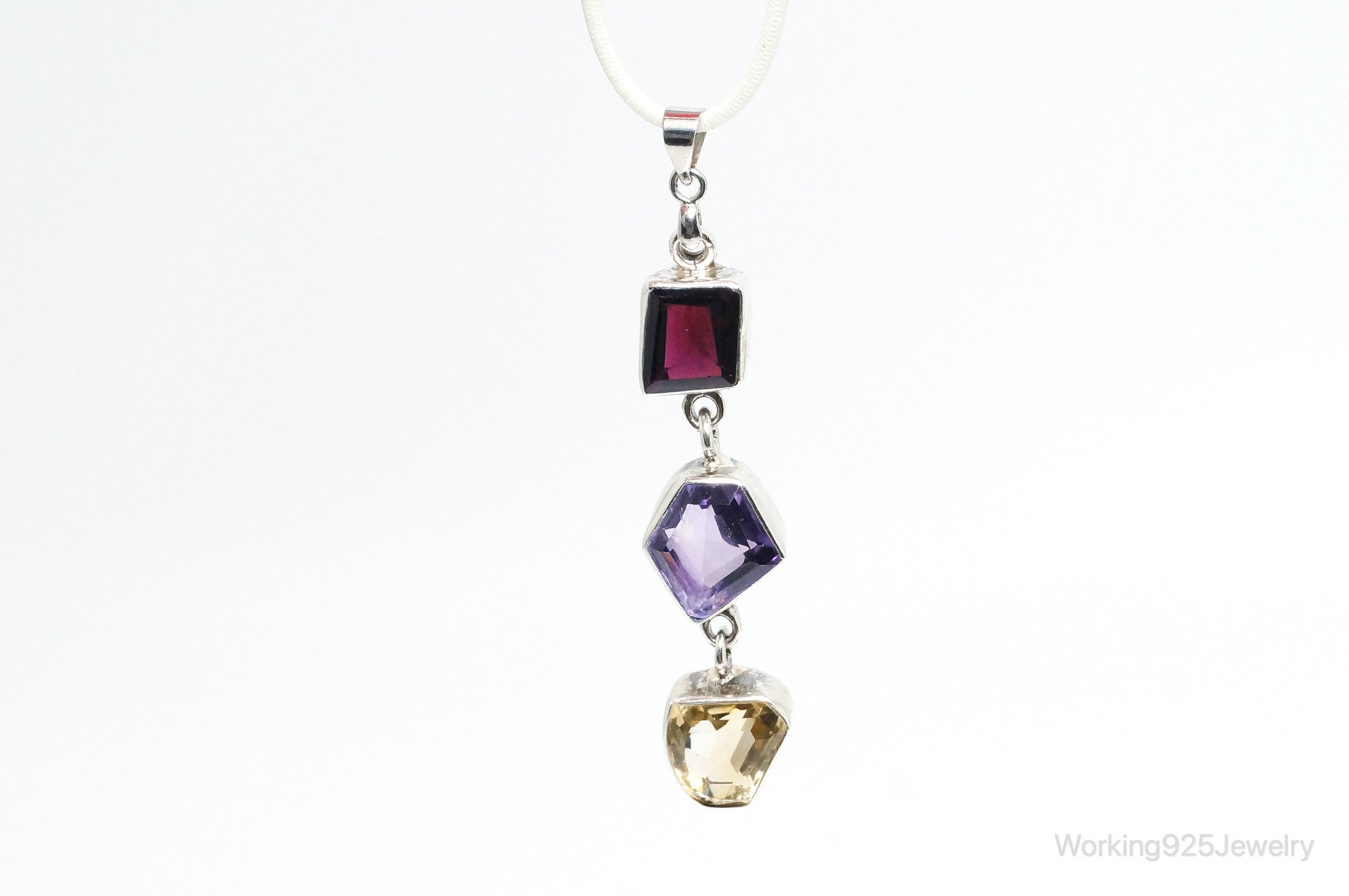 Vintage Multi Gem Sterling Silver Necklace Pendant | Jewelry > Necklaces > Pendants | Wiccan Center