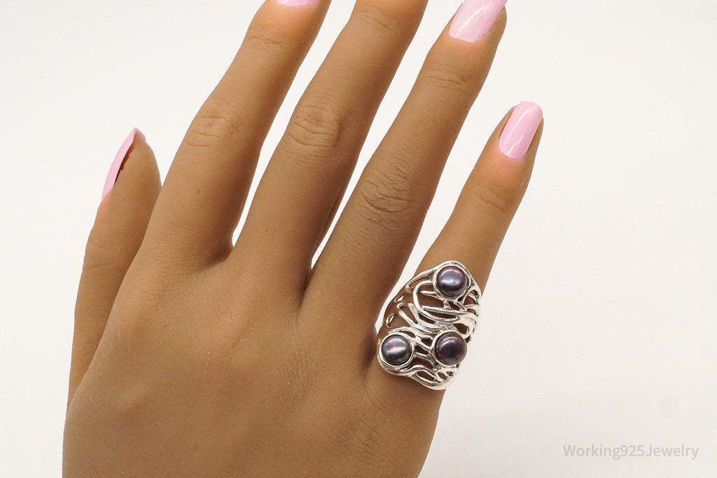 Vintage Designer Heng Ngai Pearl Sterling Silver Ring - Size 6 | Jewelry > Rings | Wiccan Center