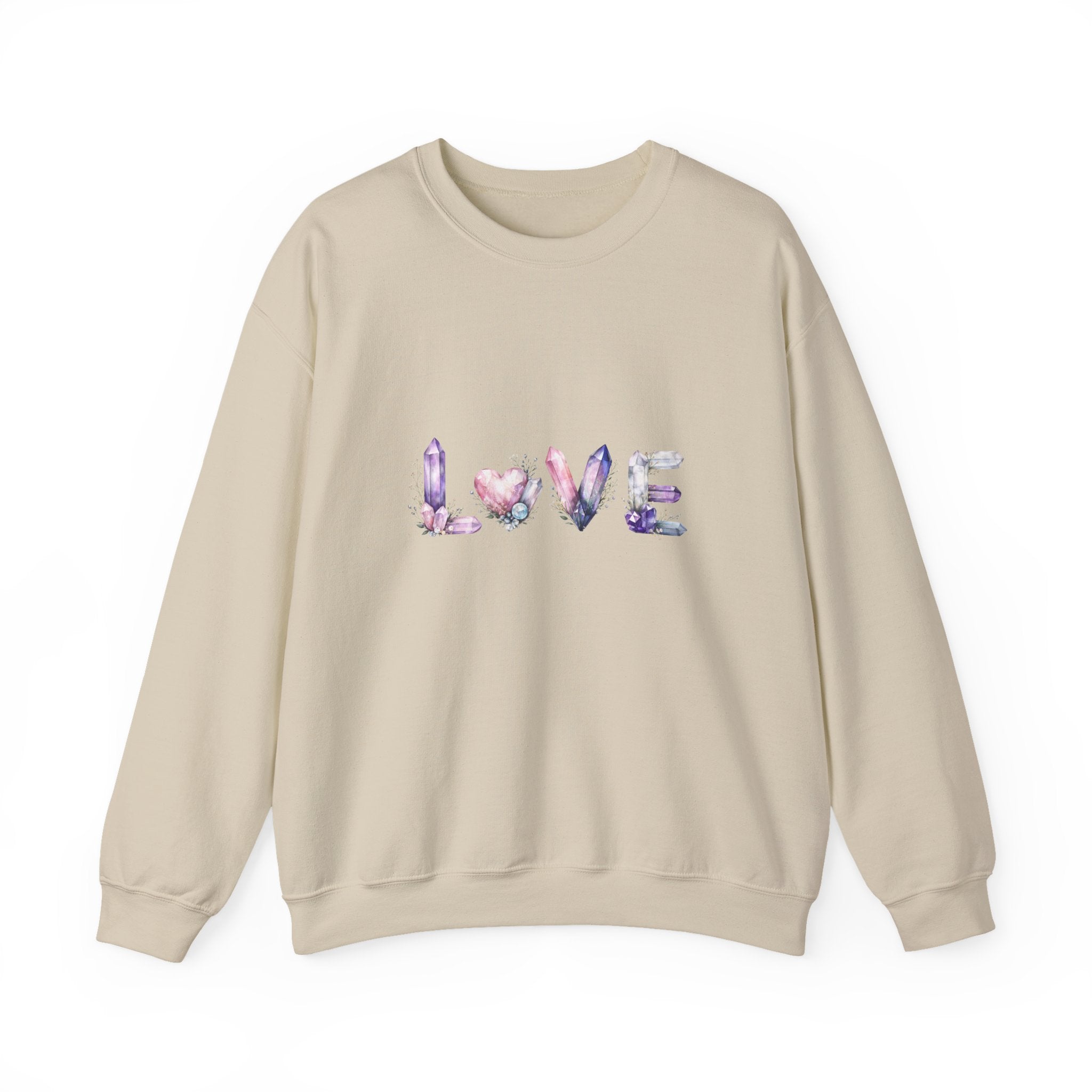 LOVE Crystal Letter Design | Sweatshirt | Wiccan Center