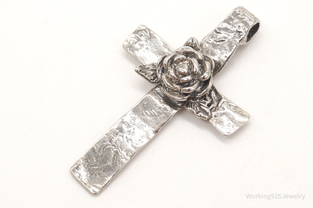 Large Vintage Israel Designer RL Ross Cross Sterling Silver Pendant | Jewelry > Necklaces > Pendants | Wiccan Center