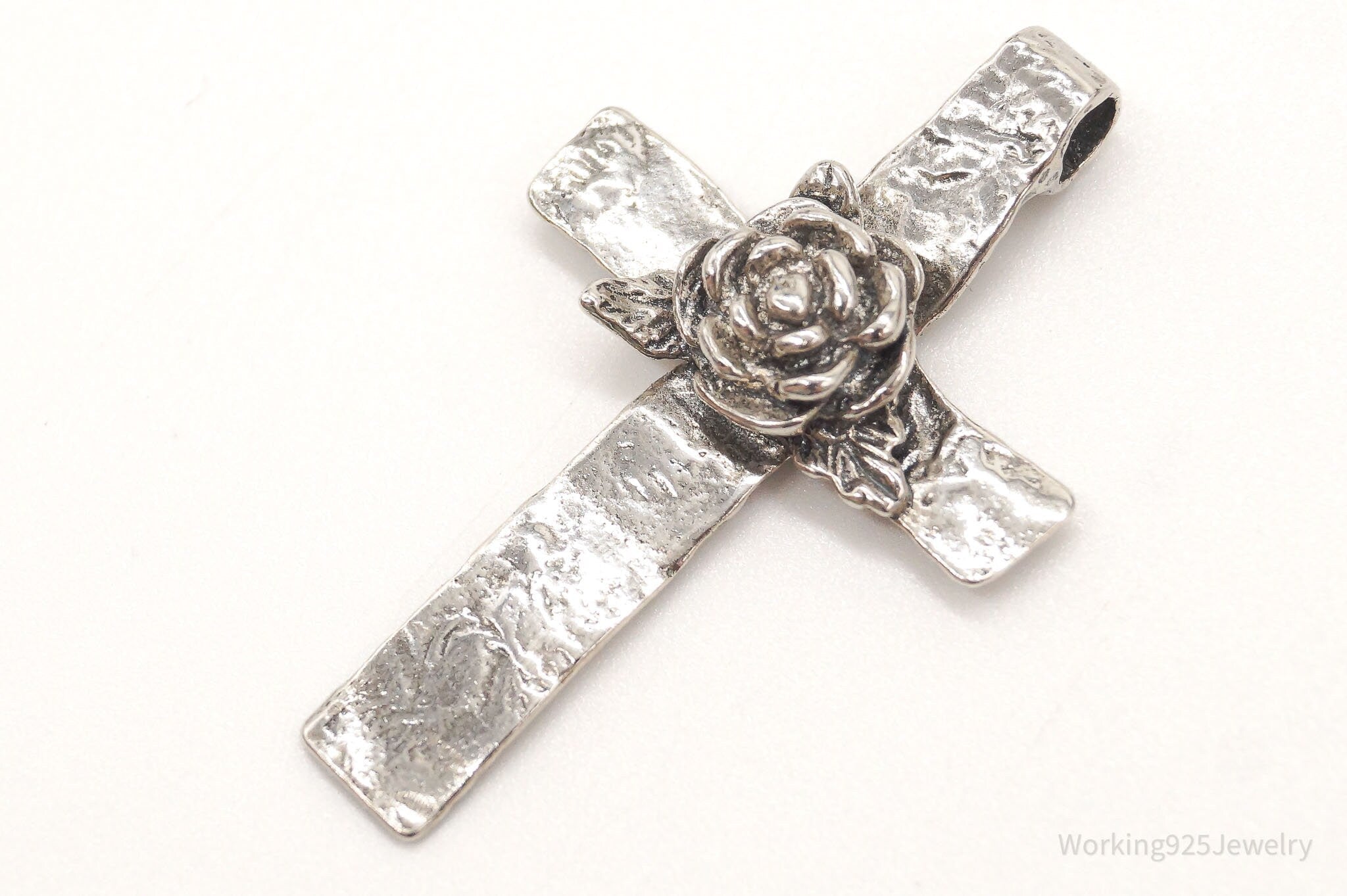 Large Vintage Israel Designer RL Ross Cross Sterling Silver Pendant | Jewelry > Necklaces > Pendants | Wiccan Center